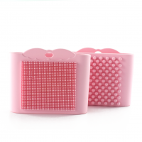 BPA Free Soft Silicone Shower Massage Brush Baby Powder Brush Baby Bath Brush