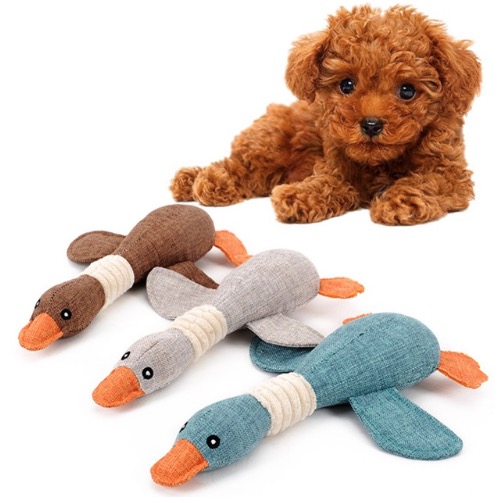 New Dog Toys Stuffed Squeaking Duck Dog Toy Plush Puppy Honking Duck for Dogs pet chew squeaker squeaky toy Random Color