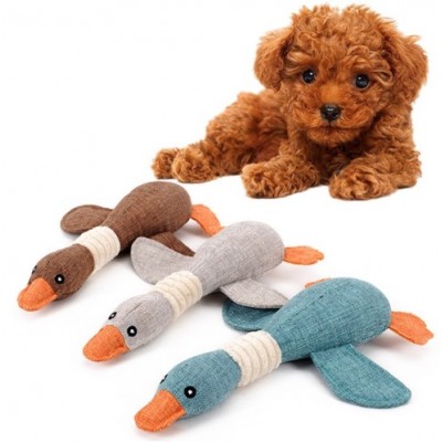 New Dog Toys Stuffed Squeaking Duck Dog Toy Plush Puppy Honking Duck for Dogs pet chew squeaker squeaky toy Random Color